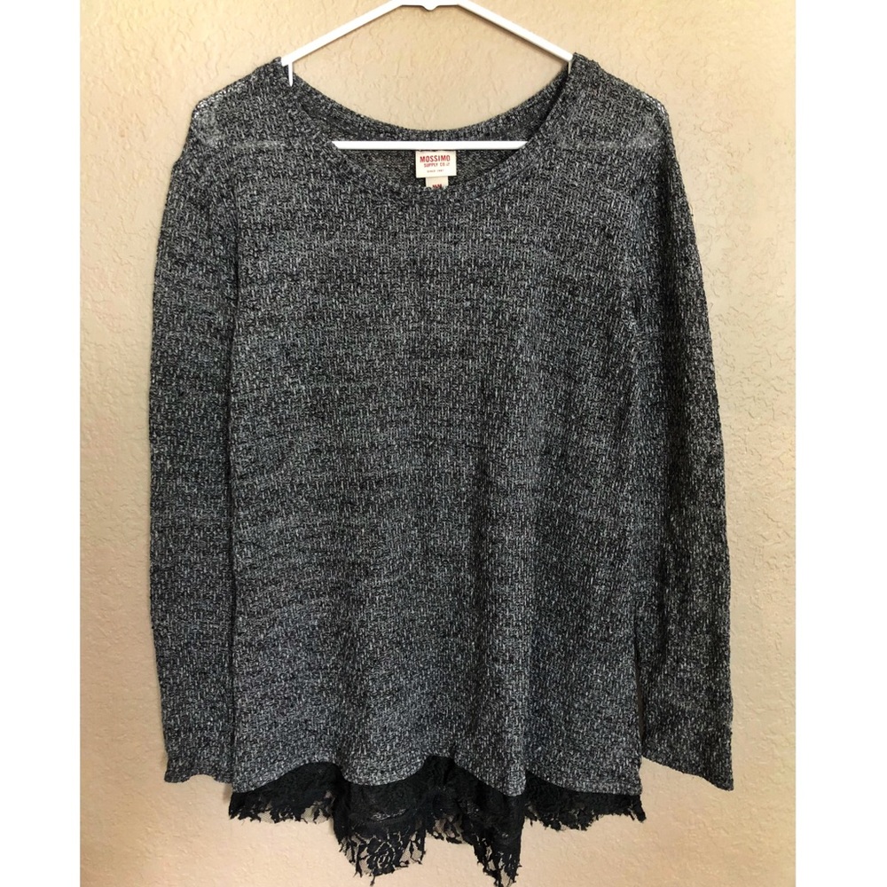 Lace Detail long sweater